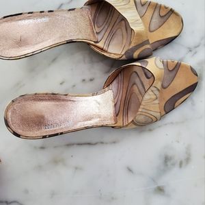 ROBERTO CAVALLI SHOES - size 40 -slide style -leather/satin